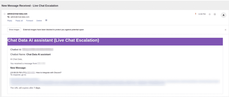 Customer New Message Notification