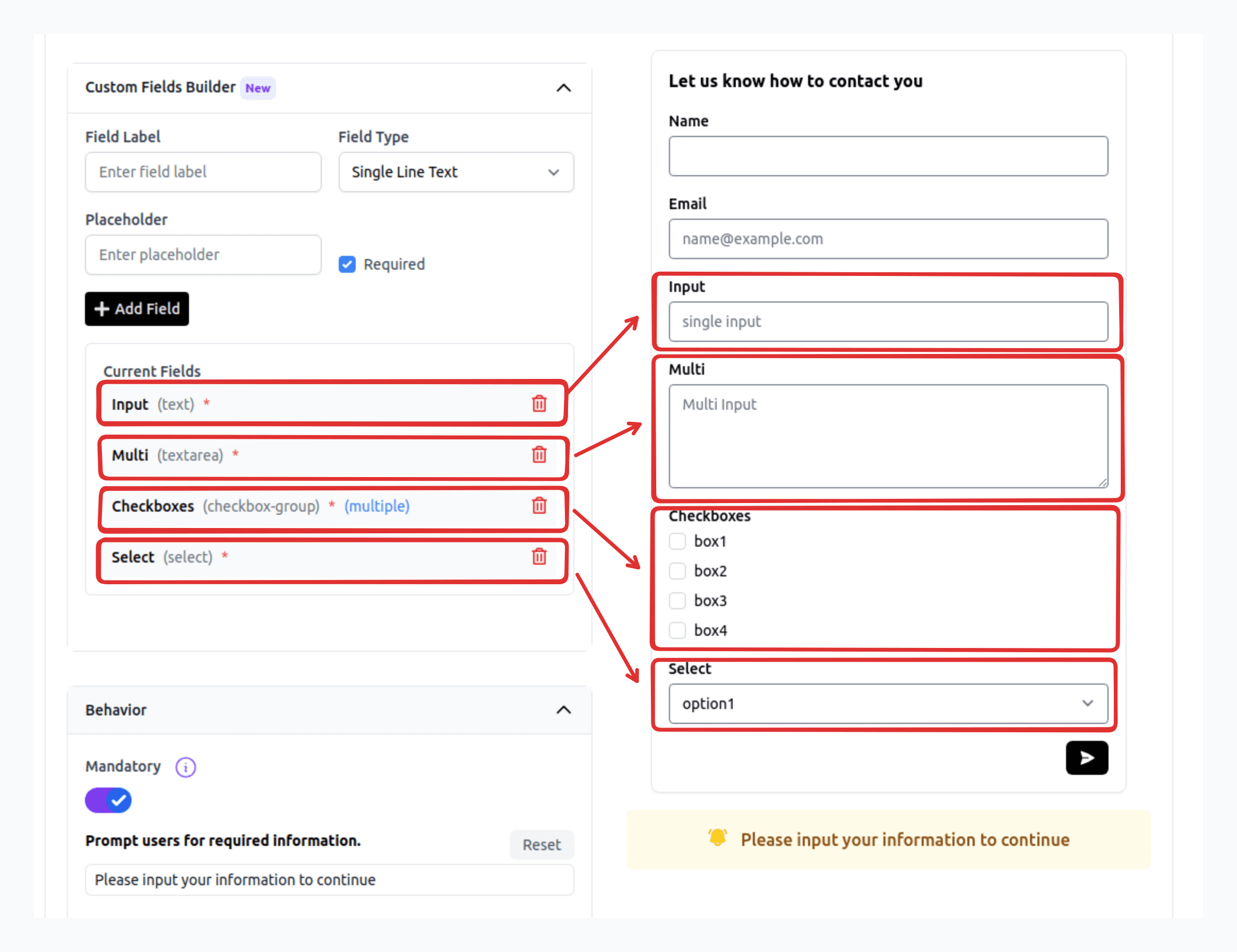 Customized Lead Form Builder