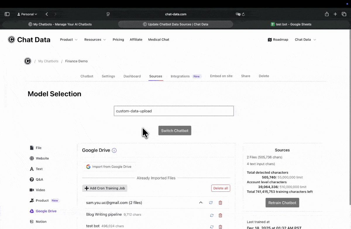 Refresh Google Drive Files