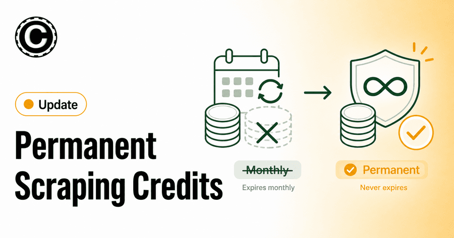 Permanent Scraping Credits