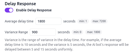 Response Delay Configuration