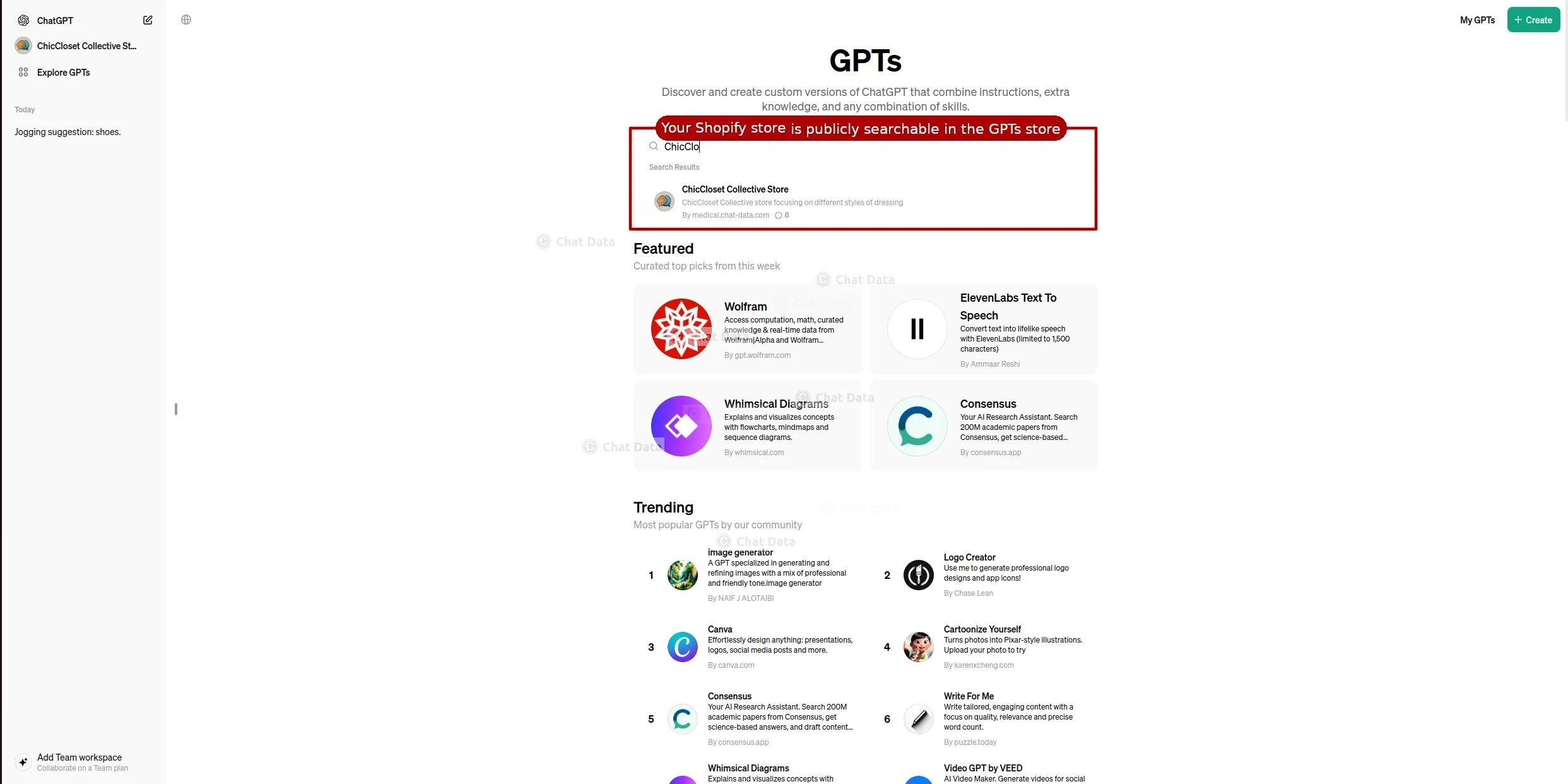 Shopify Store Show In GPTs Store
