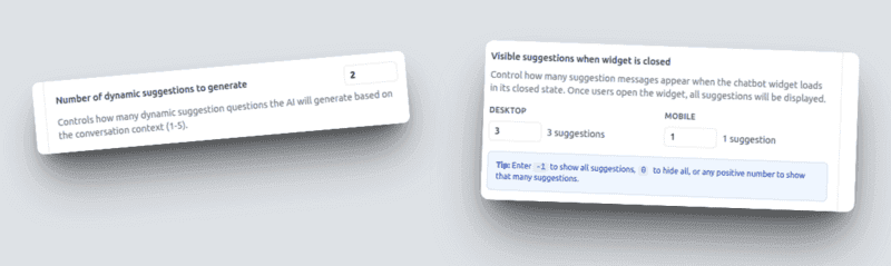 Suggestion Messages control
