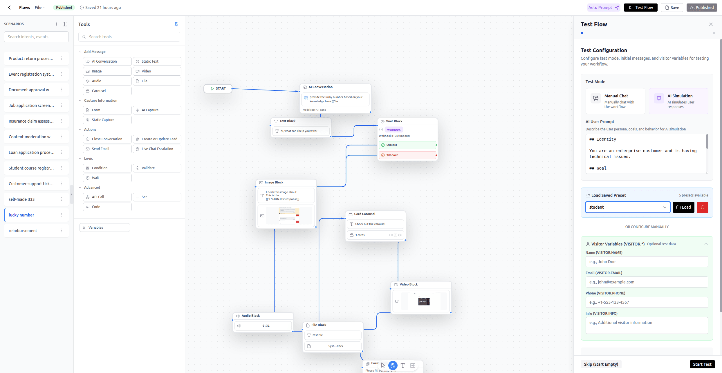 Workflow Builder Interface