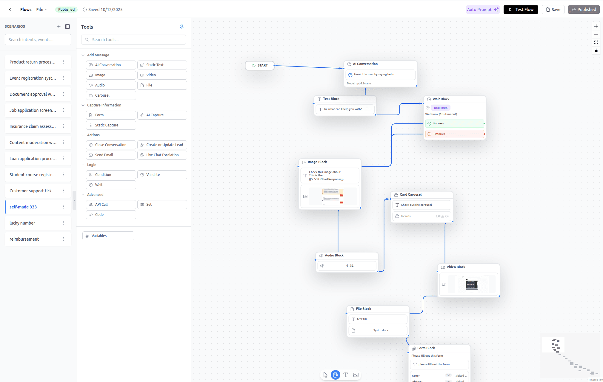 Workflow builder with natural language - automate business processes